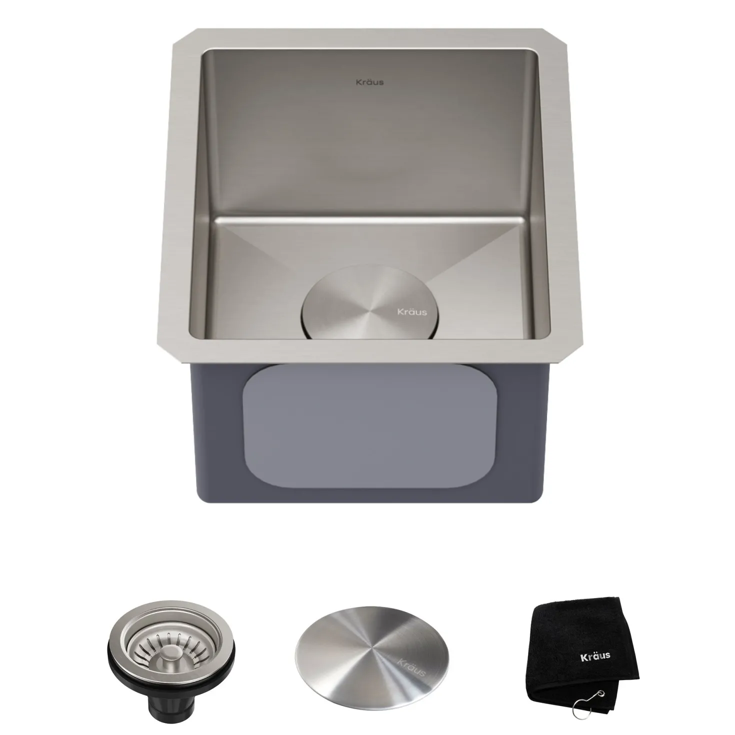 KRAUS 13" Undermount 16 Gauge Stainless Steel Bar Prep Sink