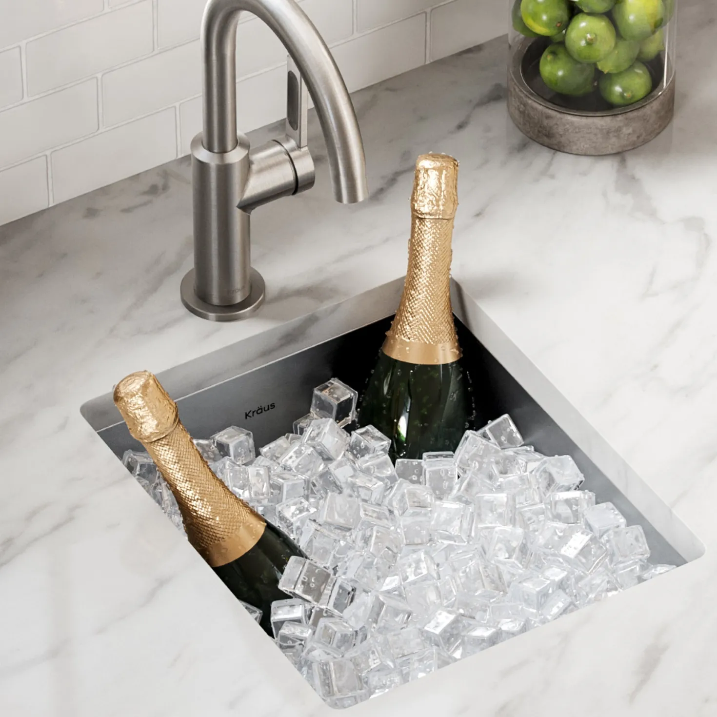 KRAUS 13" Undermount 16 Gauge Stainless Steel Bar Prep Sink