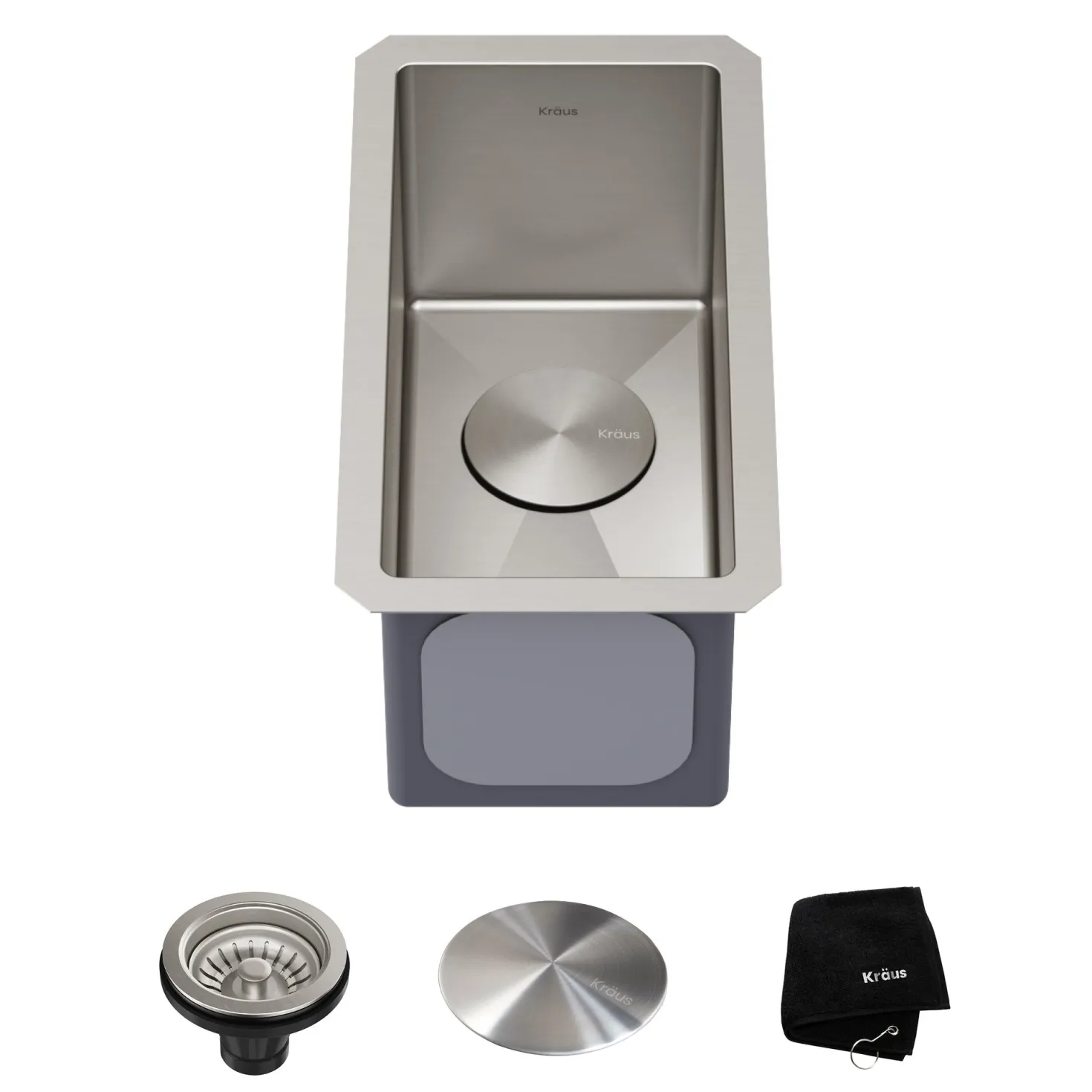 KRAUS 10" Undermount 16 Gauge Stainless Steel Bar Prep Sink