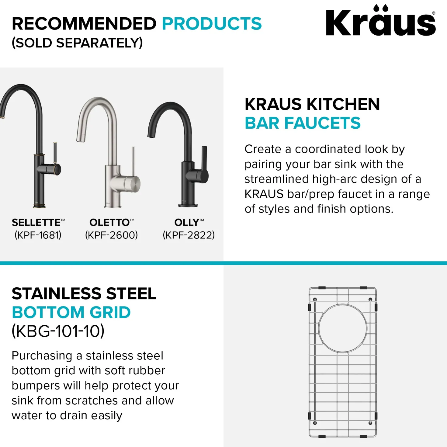 KRAUS 10" Undermount 16 Gauge Stainless Steel Bar Prep Sink