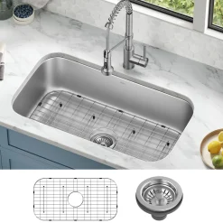 KRAUS 32” Undermount 18 gauge Stainless Steel Single Bowl Kitchen Sink