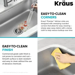 KRAUS 32” Undermount 18 gauge Stainless Steel Single Bowl Kitchen Sink