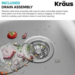 KRAUS 32" Undermount 50/50 Kitchen Sink