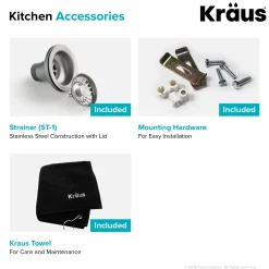 KRAUS 15" Undermount Prep Sink with Center Drain