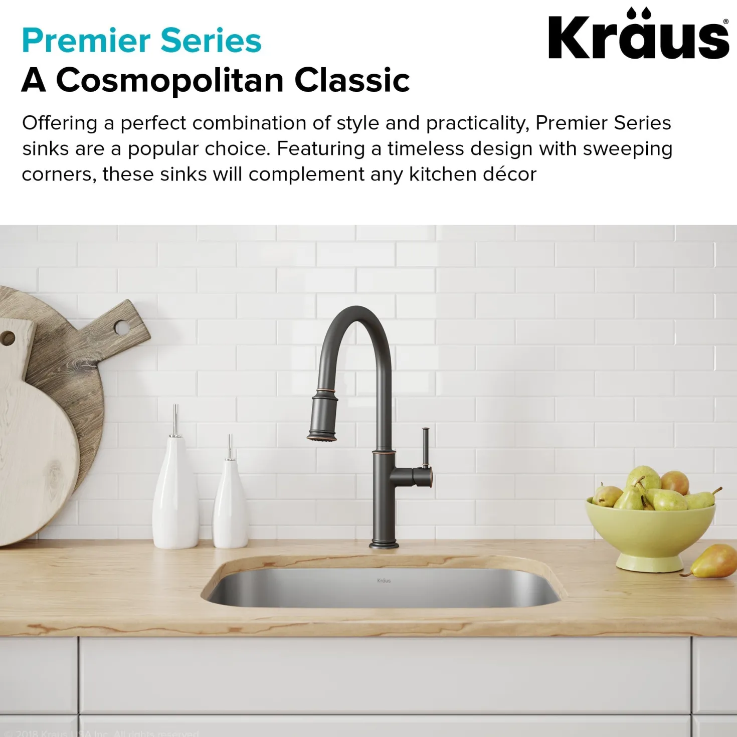 KRAUS 15" Undermount Prep Sink with Rear Drain
