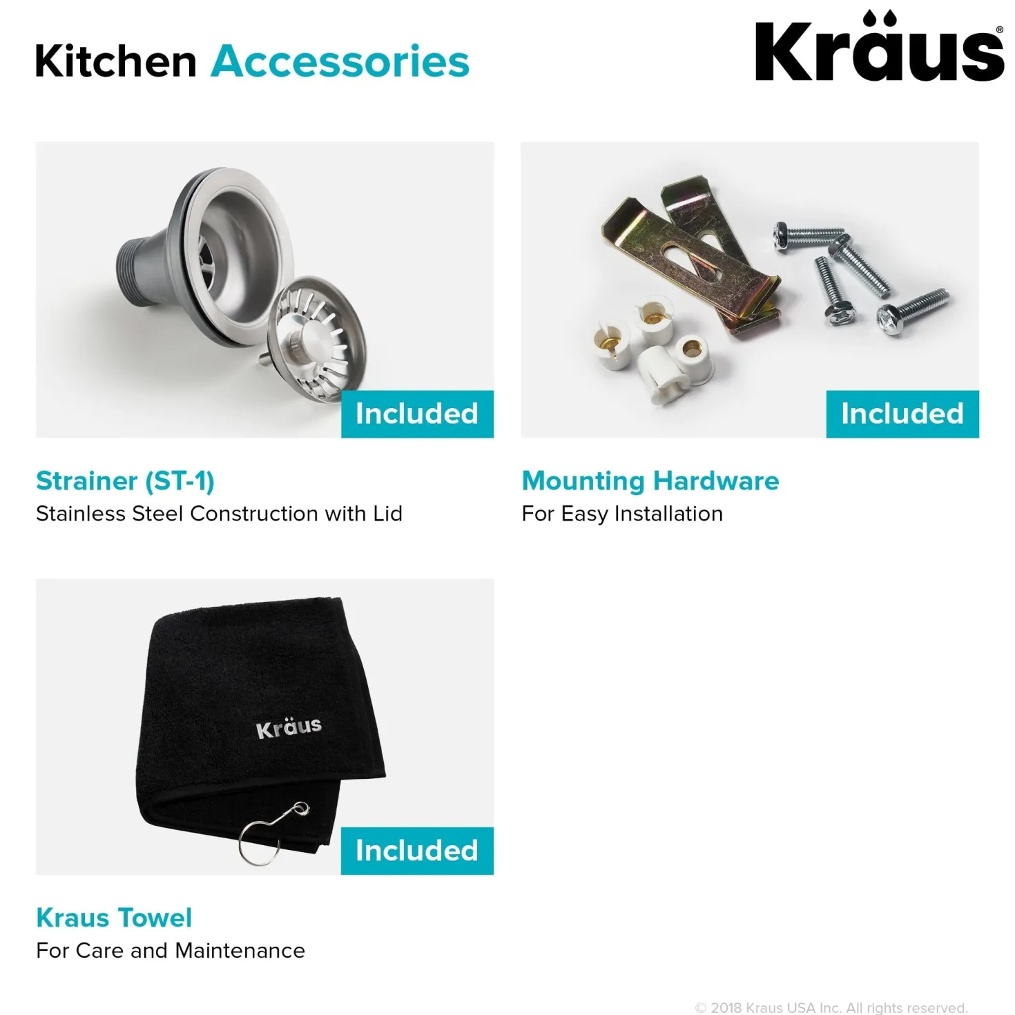 KRAUS 15" Undermount Prep Sink with Rear Drain