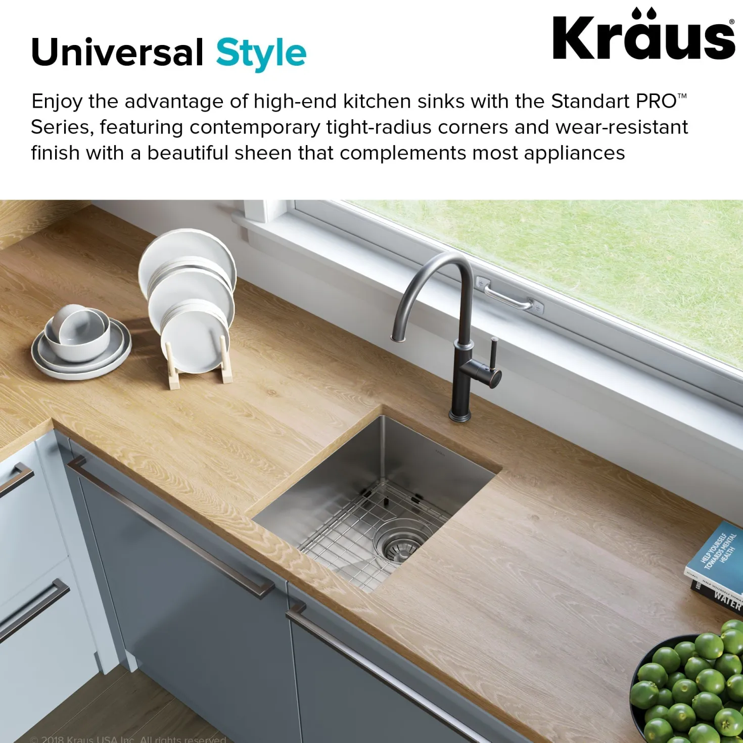 KRAUS 14" Undermount Single Bowl Stainless Steel Kitchen Bar Sink