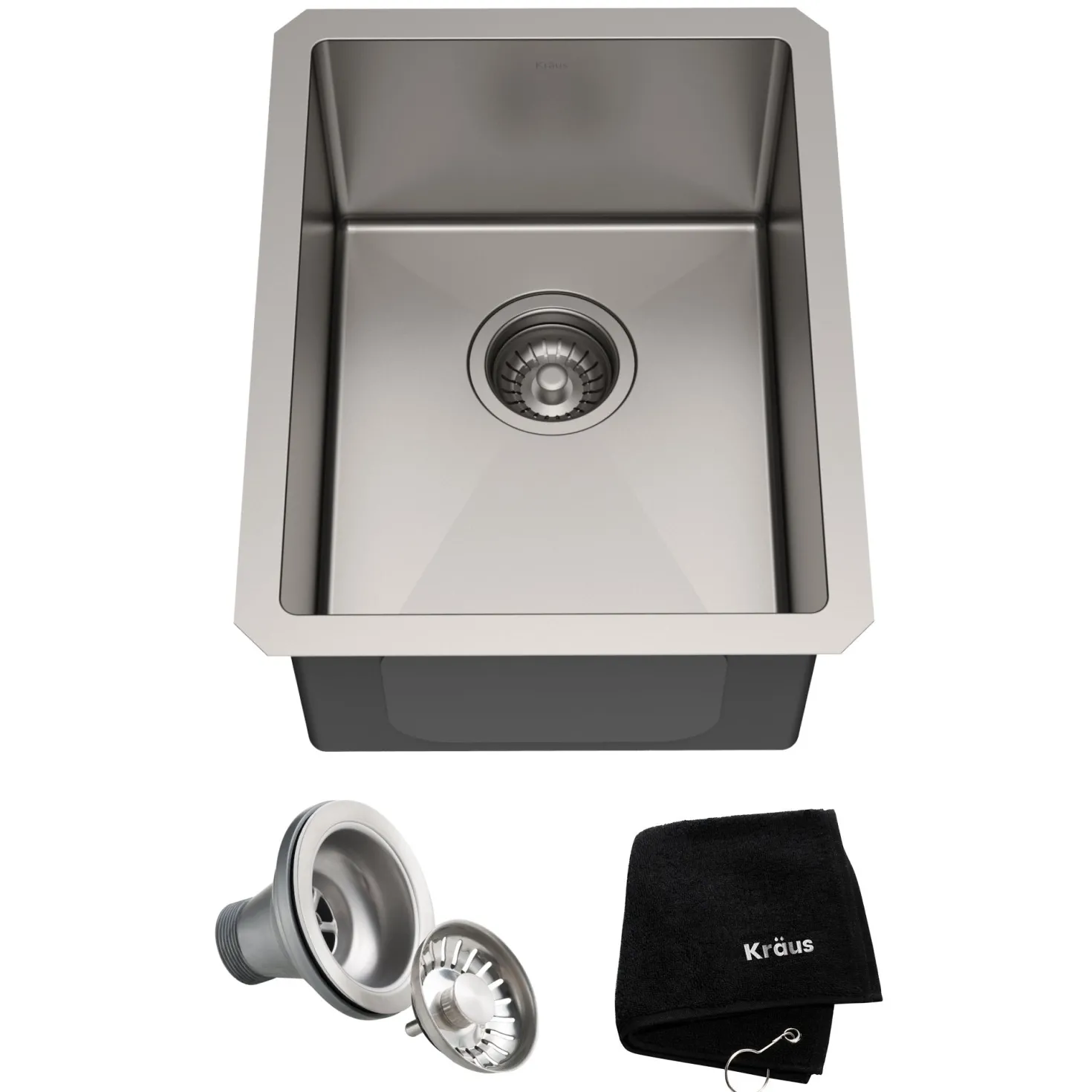 KRAUS 14" Undermount Single Bowl Stainless Steel Kitchen Bar Sink
