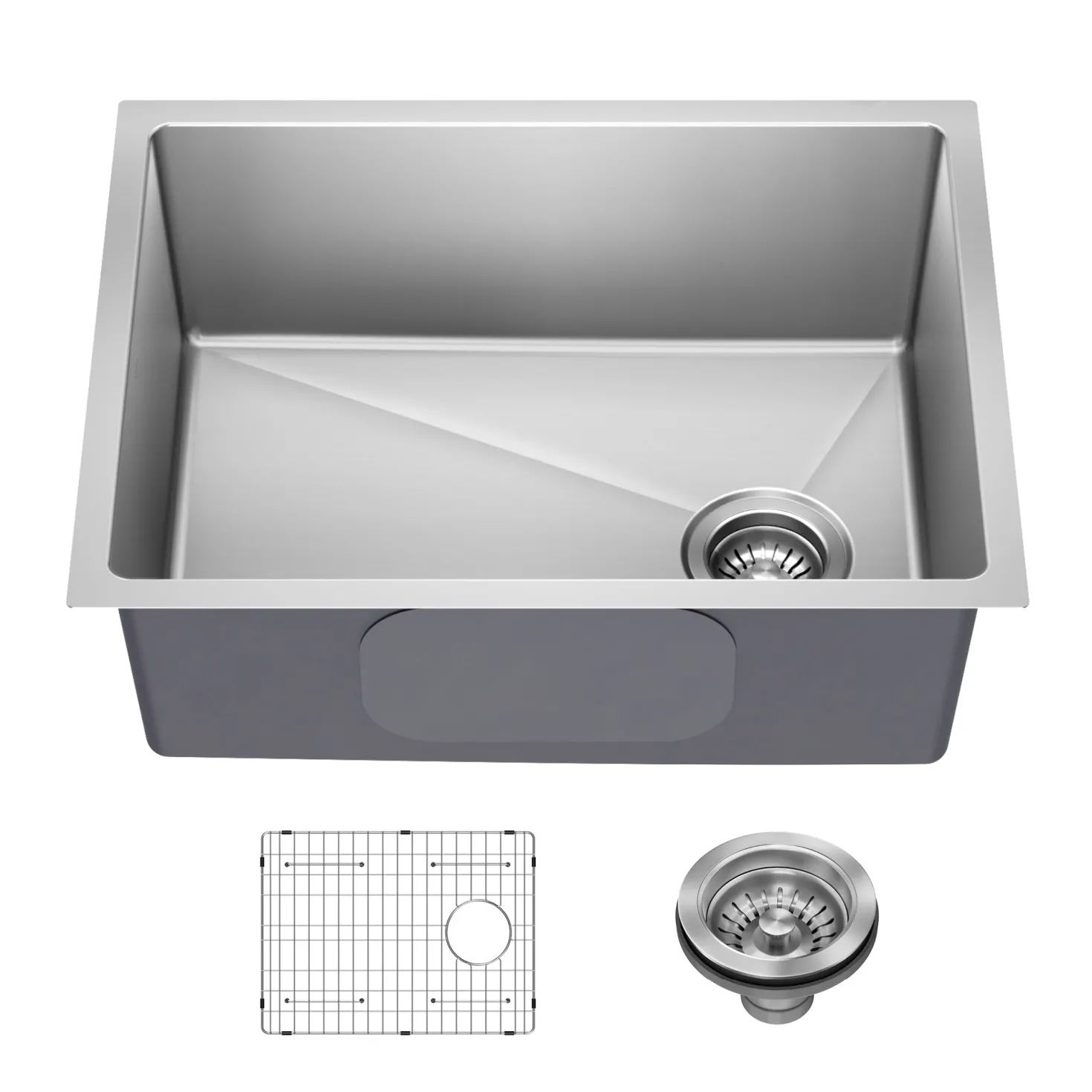 KRAUS 25” Undermount Single Bowl Side-Drain Stainless Kitchen Sink