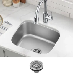 KRAUS 20" Undermount Single Bowl Stainless Steel Kitchen Sink