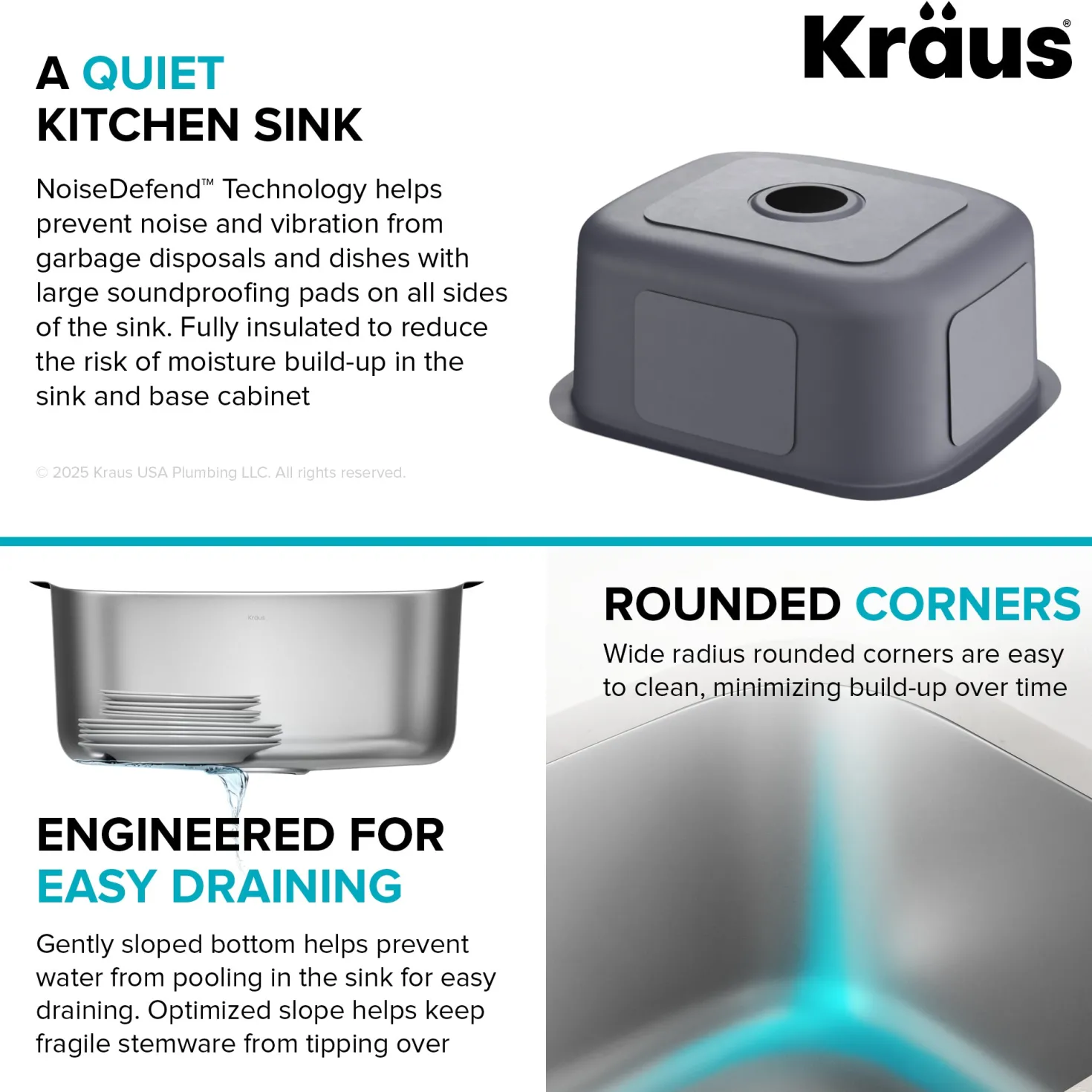 KRAUS 20" Undermount Single Bowl Stainless Steel Kitchen Sink