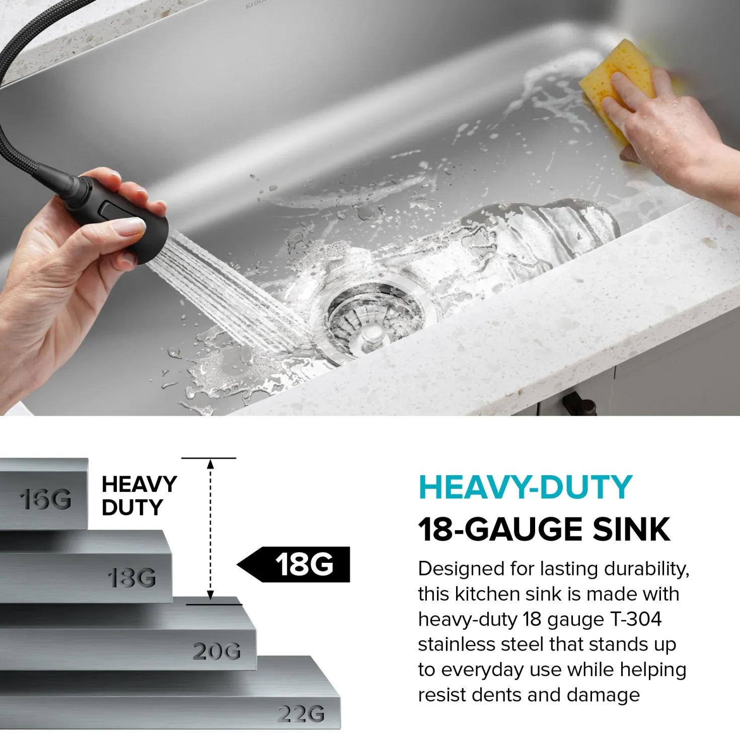 KRAUS 31" Undermount Single Bowl Stainless Steel Kitchen Sink