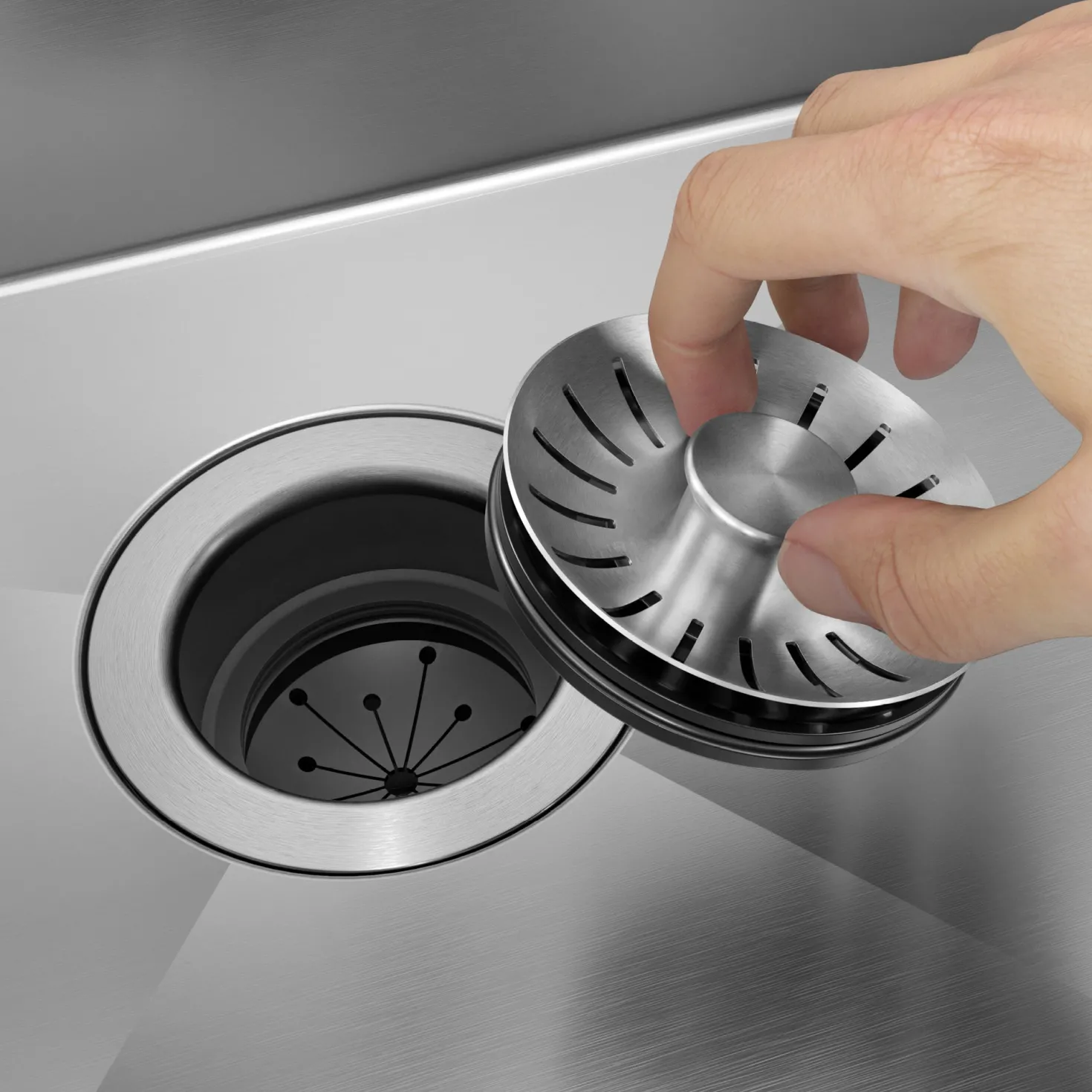 KRAUS Universal Kitchen Sink Strainer Stopper for Garbage Disposals