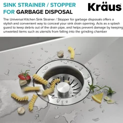 KRAUS Universal Kitchen Sink Strainer Stopper for Garbage Disposals