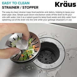 KRAUS Universal Kitchen Sink Strainer Stopper for Garbage Disposals