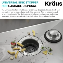 KRAUS Universal Kitchen Sink Stopper for Garbage Disposals