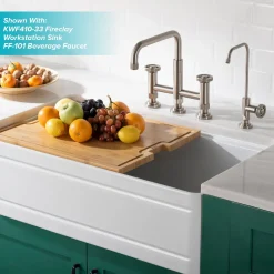 KRAUS Urbix Bridge Kitchen Faucet with Side Sprayer in Spot Free Stainless Steel