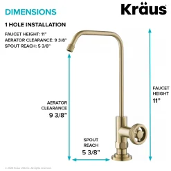 KRAUS Urbix Drinking Water Dispenser Kitchen Faucet in Brushed Gold