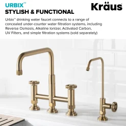 KRAUS Urbix Drinking Water Dispenser Kitchen Faucet in Brushed Gold
