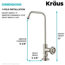 KRAUS Urbix Drinking Water Dispenser Kitchen Faucet in Spot Free Stainless Steel