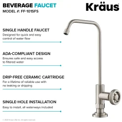 KRAUS Urbix Drinking Water Dispenser Kitchen Faucet in Spot Free Stainless Steel