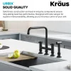KRAUS Urbix Industrial Bridge Kitchen Faucet & Water Filter Faucet in Matte Black