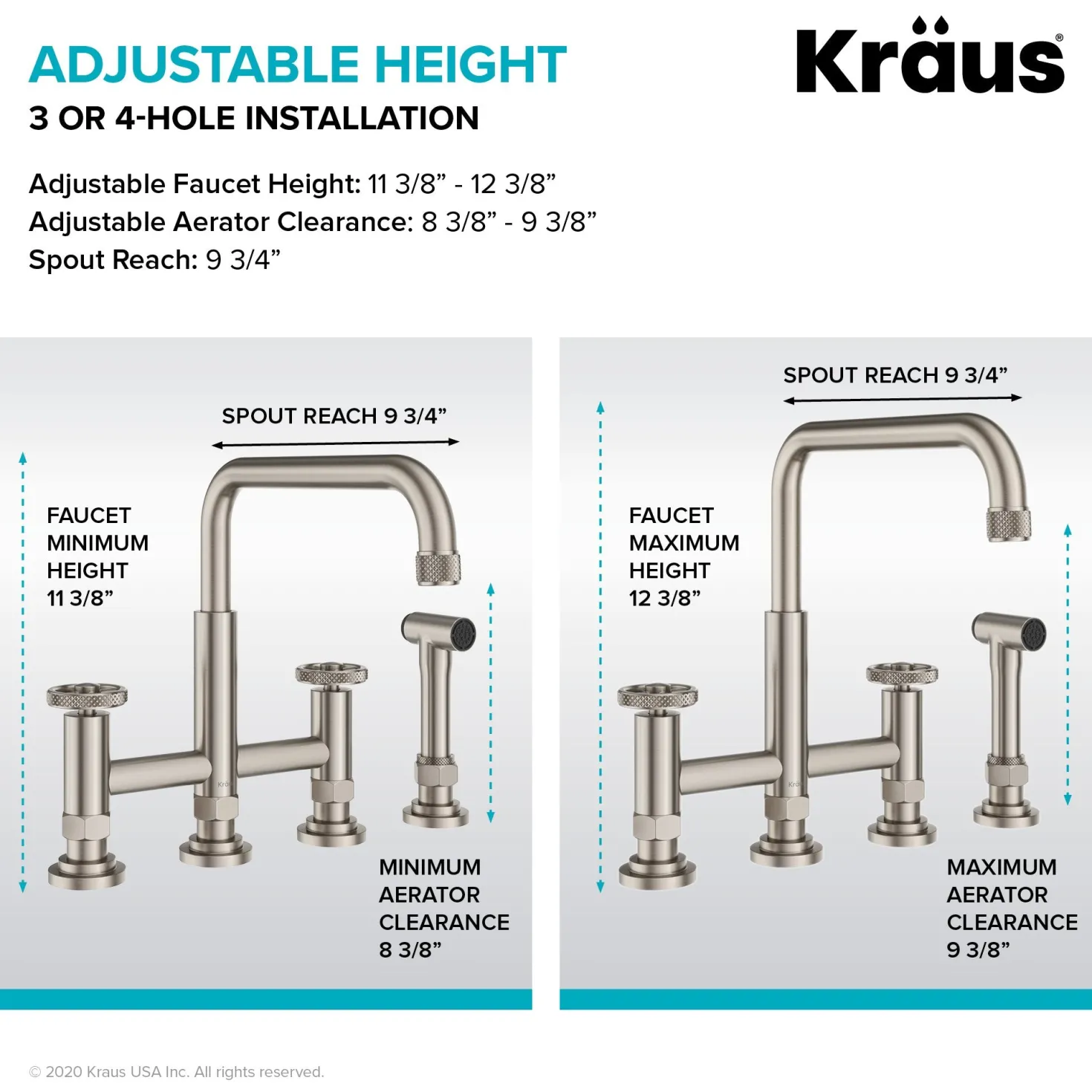 KRAUS Urbix Industrial Bridge Kitchen Faucet & Water Filter Faucet in Matte Black