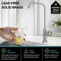 KRAUS Urbix Industrial Bridge Kitchen Faucet & Water Filter Faucet in Spot Free Stainless Steel