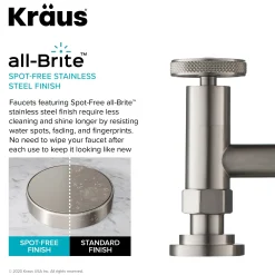 KRAUS Urbix Industrial Bridge Kitchen Faucet & Water Filter Faucet in Spot Free Stainless Steel