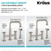 KRAUS Urbix Industrial Bridge Kitchen Faucet & Water Filter Faucet in Matte Black/Red