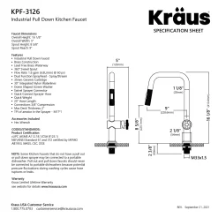 KRAUS Urbix Industrial Pull-Down Single Handle Kitchen Faucet in Black Stainless