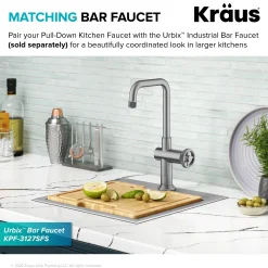 KRAUS Urbix Industrial Pull-Down Single Handle Kitchen Faucet in Spot Free Stainless