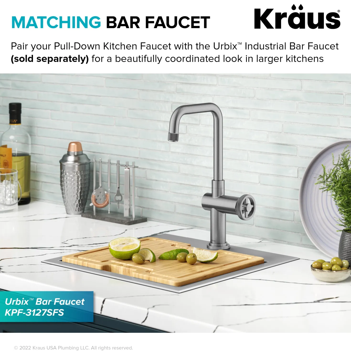 KRAUS Urbix Industrial Pull-Down Single Handle Kitchen Faucet in Spot Free Stainless