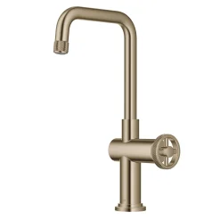 KRAUS Urbix Industrial Single Handle Kitchen Bar Faucet in Brushed Gold
