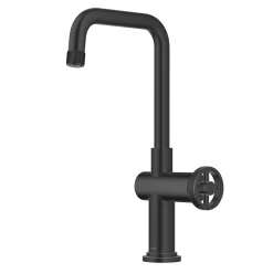 KRAUS Urbix Industrial Single Handle Kitchen Bar Faucet in Matte Black
