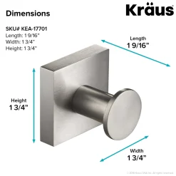 KRAUS Ventus Bathroom Robe and Towel Hook