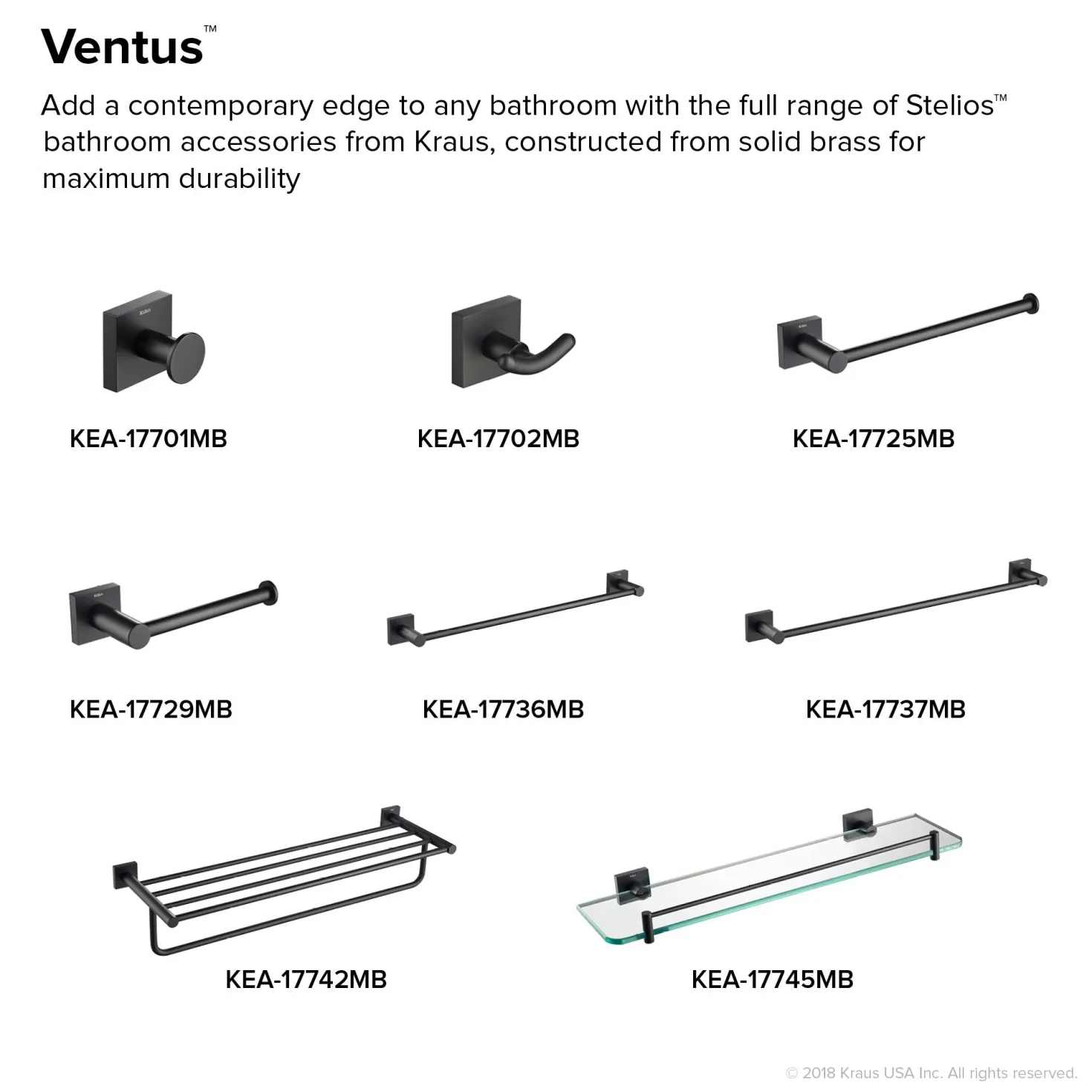 KRAUS Ventus Bathroom Robe and Towel Hook