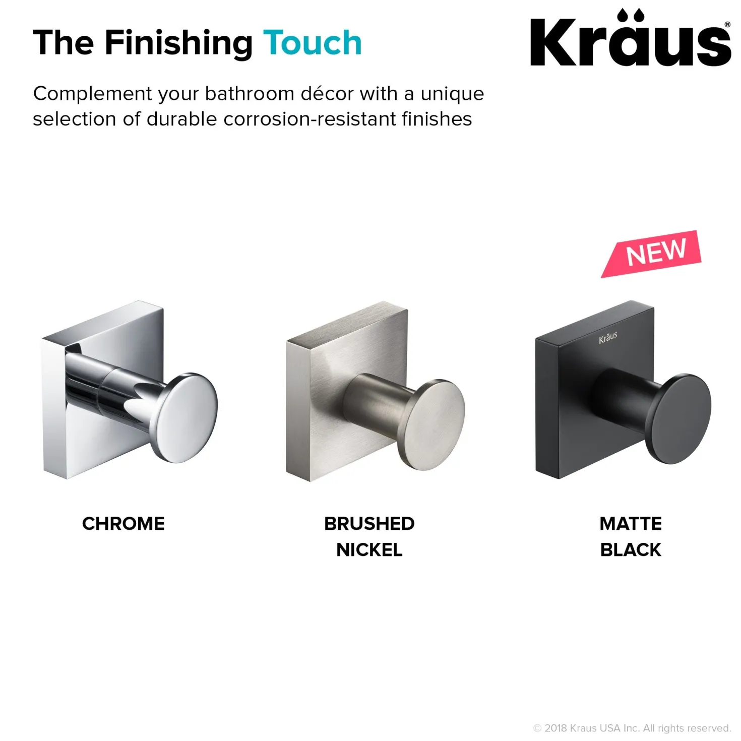 KRAUS Ventus Bathroom Robe and Towel Hook