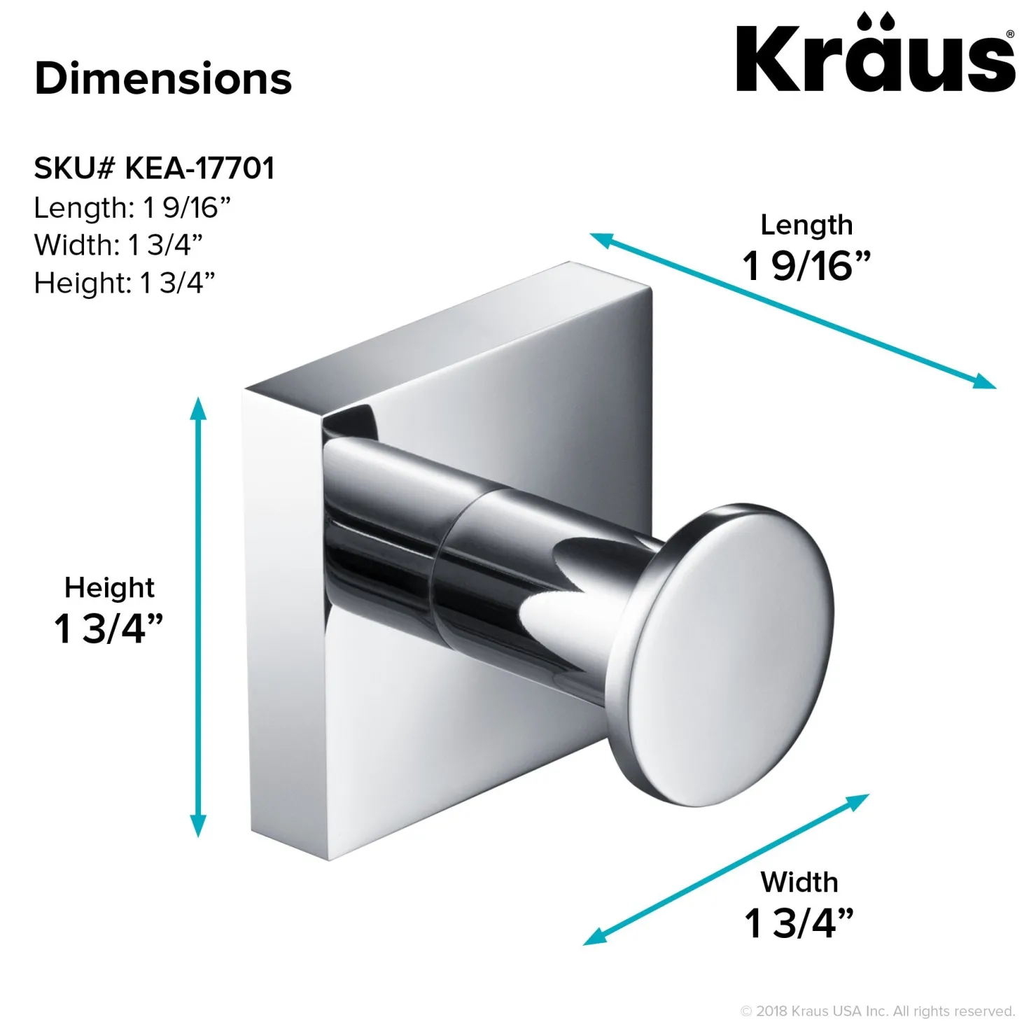 KRAUS Ventus Bathroom Robe and Towel Hook