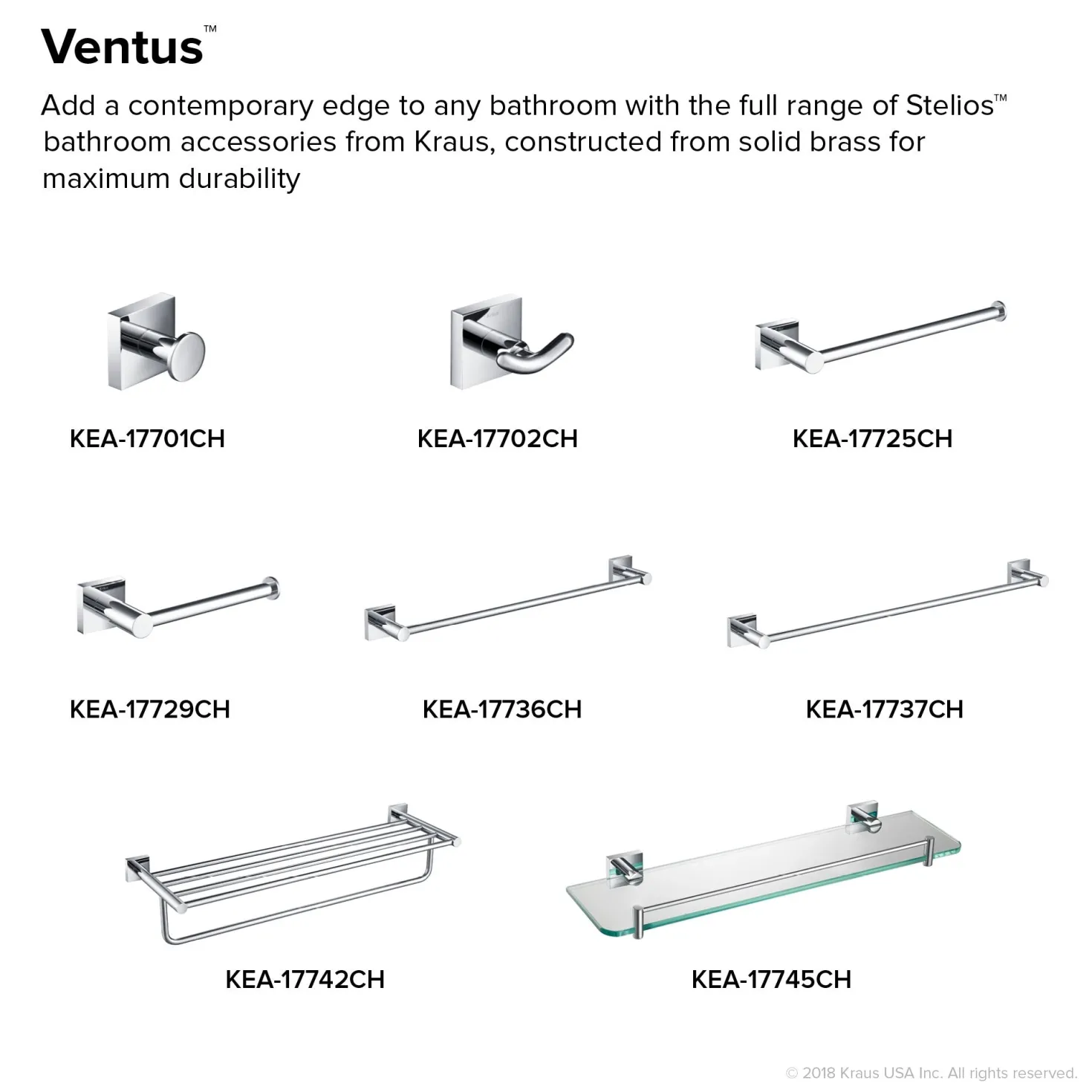 KRAUS Ventus Bathroom Robe and Towel Double Hook