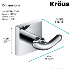 KRAUS Ventus Bathroom Robe and Towel Double Hook