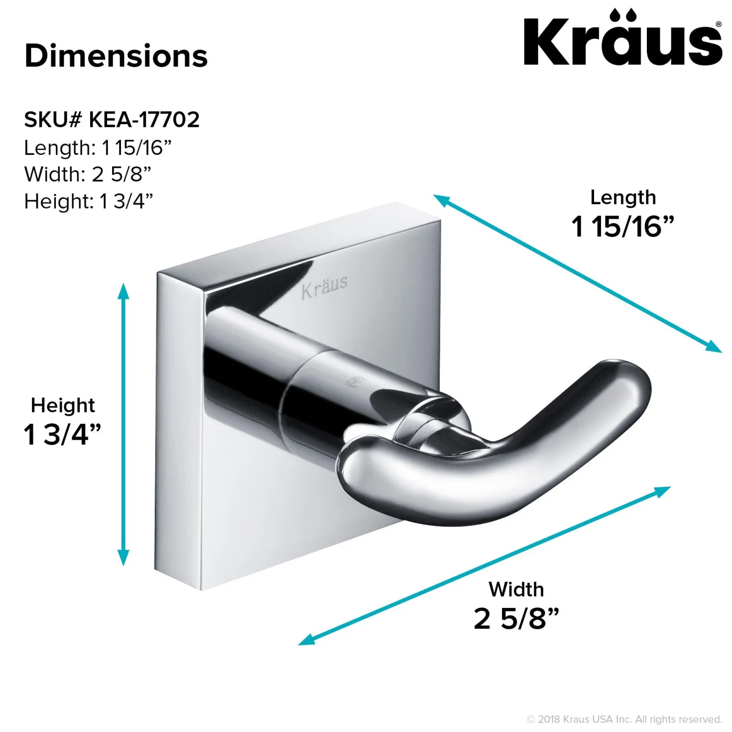 KRAUS Ventus Bathroom Robe and Towel Double Hook