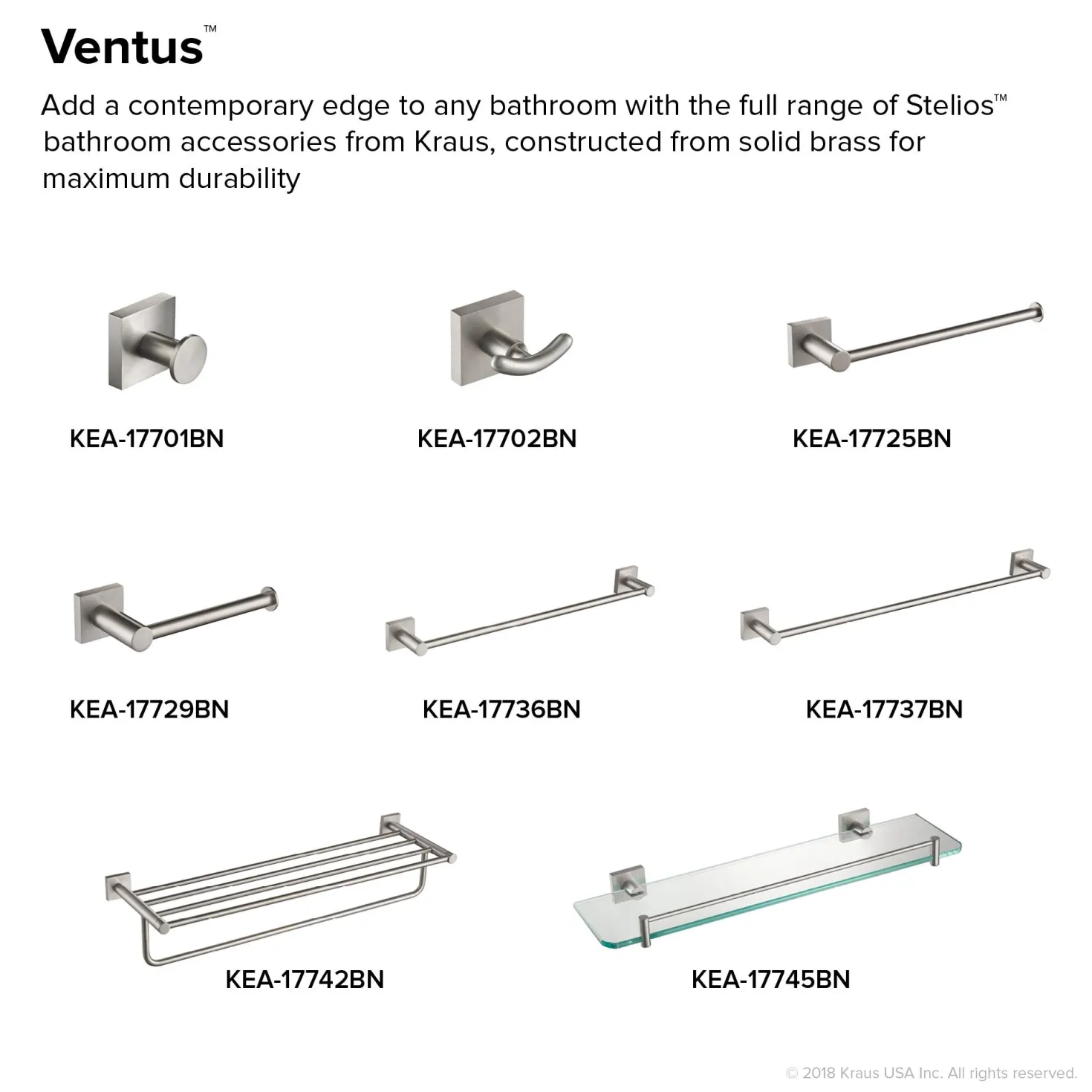 KRAUS Ventus Bathroom Robe and Towel Double Hook