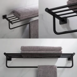 KRAUS Ventus Bathroom Shelf with Towel Bar