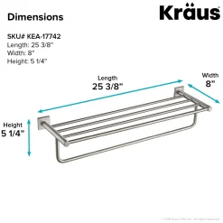 KRAUS Ventus Bathroom Shelf with Towel Bar