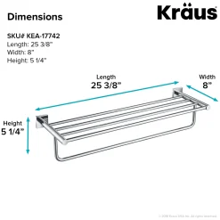 KRAUS Ventus Bathroom Shelf with Towel Bar