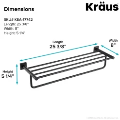 KRAUS Ventus Bathroom Shelf with Towel Bar