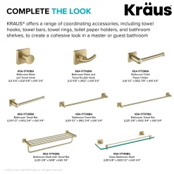 KRAUS Ventus Bathroom Shelf with Towel Bar, Brushed Gold Finish