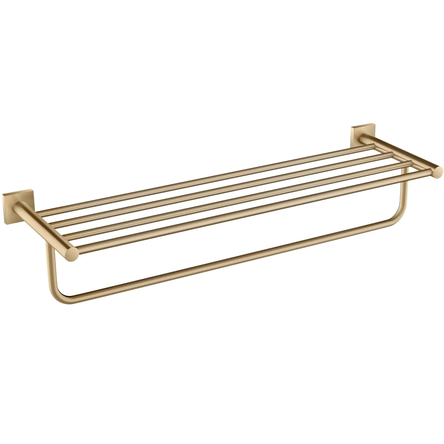 KRAUS Ventus Bathroom Shelf with Towel Bar, Brushed Gold Finish