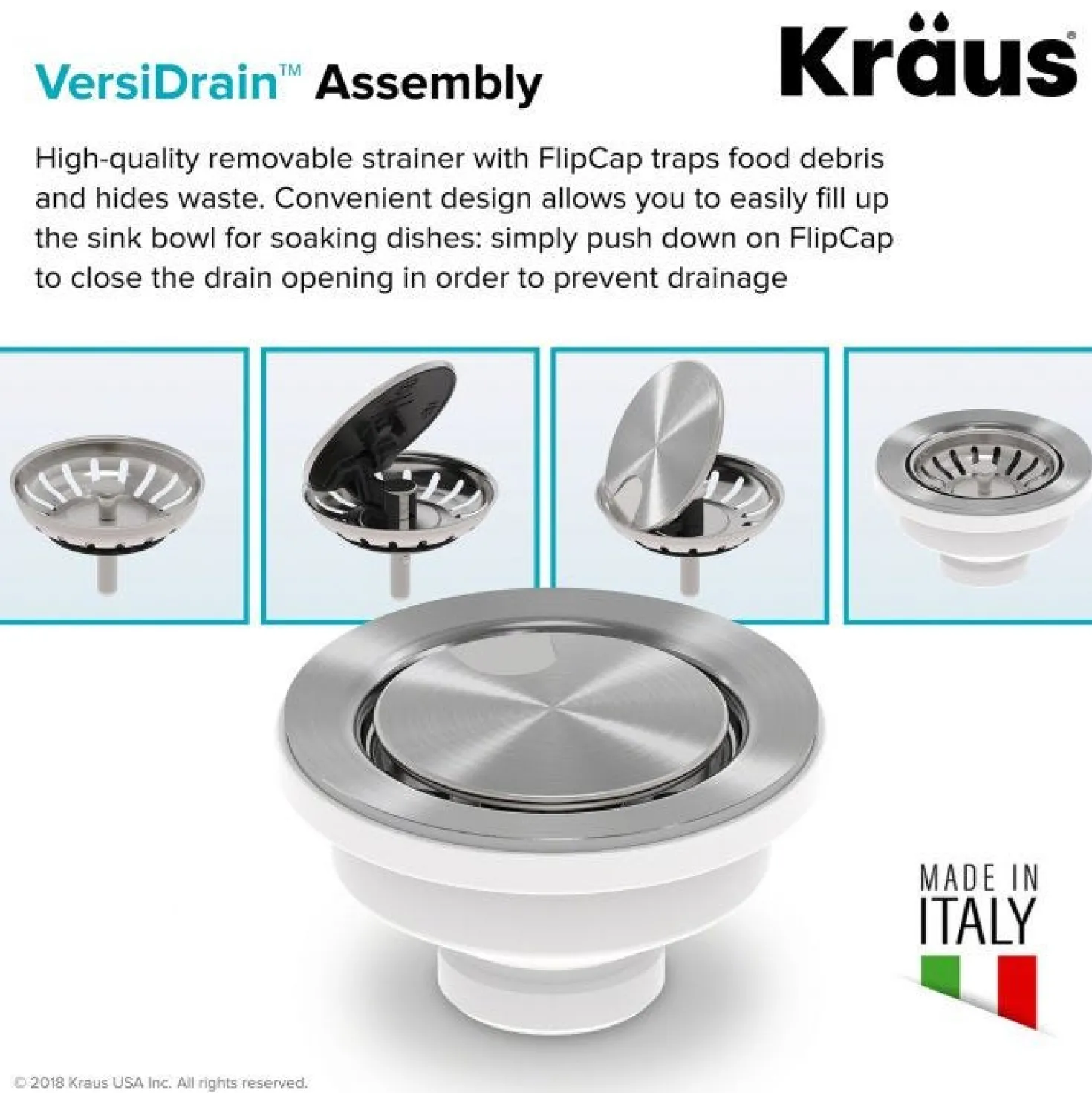 KRAUS VersiDrain Assembly with FlipCap ST-4